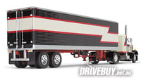 
              DCP by First Gear Black/Cream/Red Peterbilt Model 359 With 36" Flat Top Sleeper & 40' Vintage Trailer 1/64
            