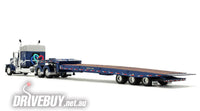 
              DCP by First Gear Rich Blue/Silver Peterbilt Model 389 With 48" Mid-Roof Sleeper & Talbert 5553T Traveling Axle Trailer 1/64
            