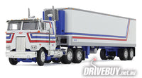 
              DCP by First Gear Bicentennial Patriot Peterbilt Model 352 COE 86" Sleeper & 40' Vintage Trailer With Reefer 1/64
            