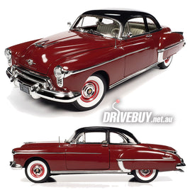 Autoworld 1950 Oldsmobile Rocket 88 Holiday Coupe in Maroon 1/18