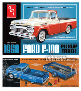 AMT 1960 Ford F100 Pickup 3-in-1 + Trailer Model Kit 1/25