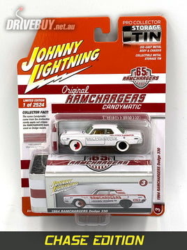 Johnny Lightning **CHASE** 1964 Ramchargers Dodge 330 1/64 w/ Metal Tin 1/64