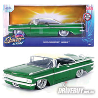 
              Jada Street Low 1959 Chevy Impala Green/Cream DUB wheels 1/24
            