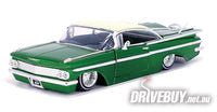 
              Jada Street Low 1959 Chevy Impala Green/Cream Wire Wheels 1/24
            