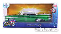 
              Jada Street Low 1959 Chevy Impala Green/Cream Wire Wheels 1/24
            