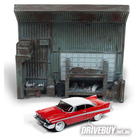 
              Johnny Lightning Christine 1958 Plymouth Darnells Garage Diorama 1/64
            