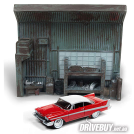 Johnny Lightning Christine 1958 Plymouth Darnells Garage Diorama 1/64