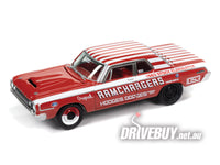 
              Johnny Lightning 1964 Ramchargers Dodge 330 in Red 1/64 w/ Metal Tin 1/64
            