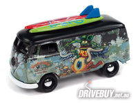 
              Johnny Lightning 1965 Rat Fink VW Kombi Transporter Blue/Black w/ Metal Tin 1/64
            