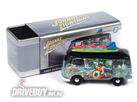 
              Johnny Lightning 1965 Rat Fink VW Kombi Transporter Blue/Black w/ Metal Tin 1/64
            