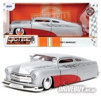 
              JADA Big Time Muscle 1951 Mercury in in Silver w/ Red Scallop 1/24
            