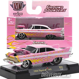 M2 Machines 1958 Plymouth Fury Pink w/ Flames 1/64