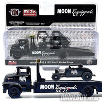 
              M2 Machines Moon Equipped 1956 Ford COE & 1932 Ford 3W Coupe in Satin Black 1/64
            