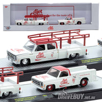 
              M2 Machines Coca-Cola 1973 Chevy Dually + 1975 GMC Service Bed Pickup 1/64
            