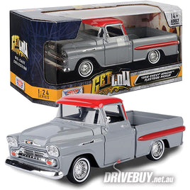 MotorMax Get Low 1958 Chevy Apache Fleetside Pickup Grey/Red 1/24