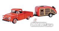 
              MotorMax 1958 Chevy Apache Pickup & Teardrop Trailer 1/24
            