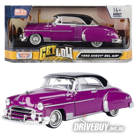 MotorMax Get Low 1950 Chevrolet Bel Air Hardtop Coupe in Purple 1/24